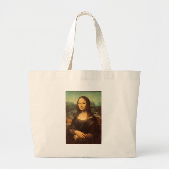 The Mona Lisa by Leonardo da Vinci Large Tote Bag (Front)