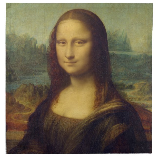 The Mona Lisa By Leonardo Da Vinci Napkin (Front)