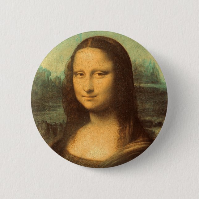 The Mona Lisa by Leonardo da Vinci Pinback Button (Front)