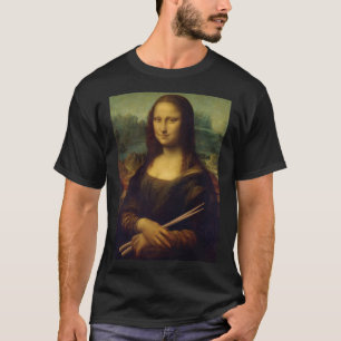 The Mona Lisa Holding Drum Sticks Funny Drummer T-Shirt