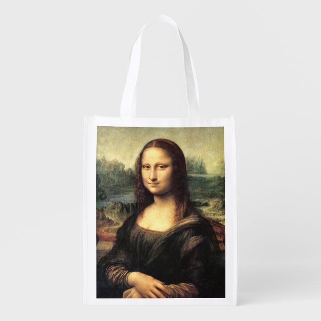 The Mona Lisa Leonardo da Vinci   Grocery Bag (Front)