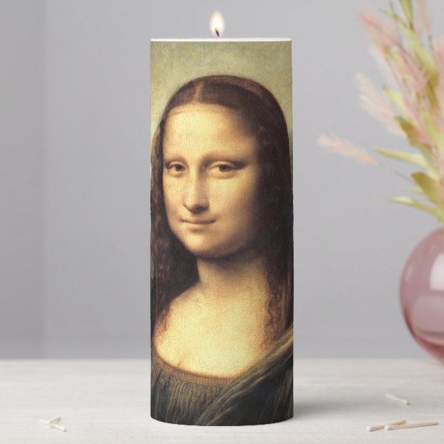 The Mona Lisa Leonardo da Vinci    Pillar Candle (In Situ)