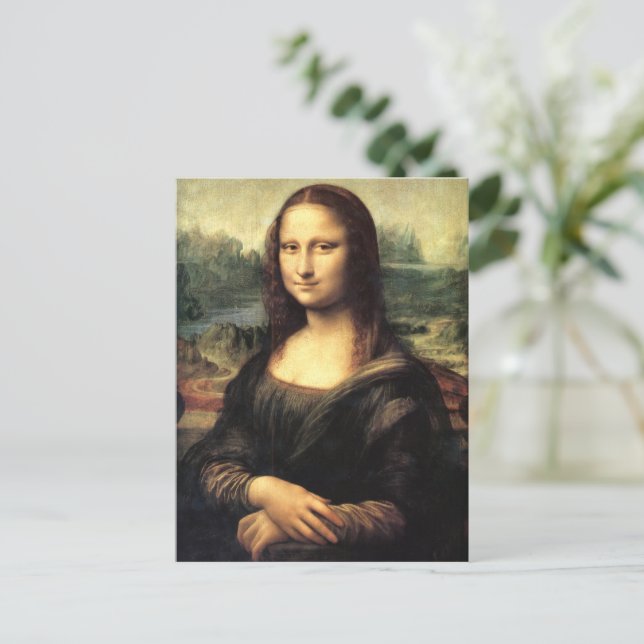 The Mona Lisa Leonardo da Vinci  Postcard (Standing Front)