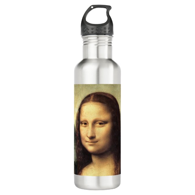 The Mona Lisa Leonardo da Vinci    Stainless Steel Water Bottle (Front)
