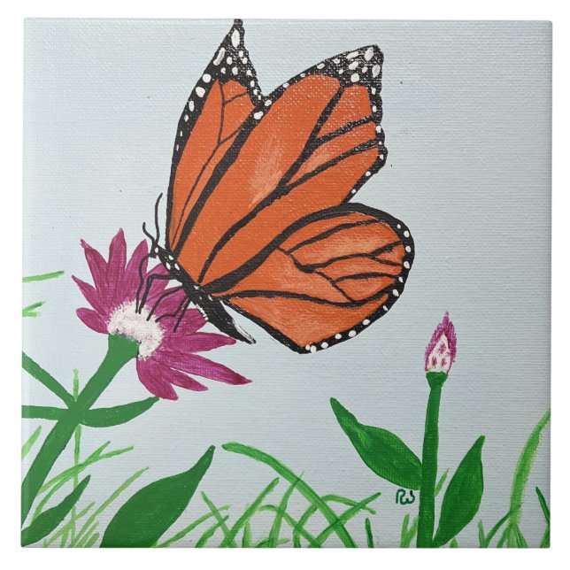 The Monarch Butterfly Ceramic Tile (Front)