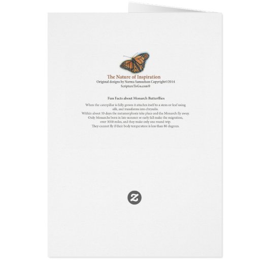 The Monarch Butterfly- Psalm 27:14 (Back)