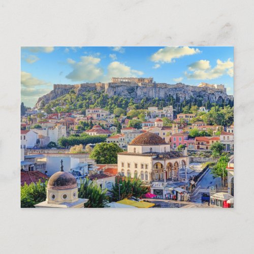 The Monastiraki Square of Athens with Plaka Postcard