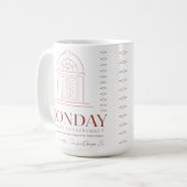 The Monday Clubhouse Conservancy Red Coffee Mug (Front Left)
