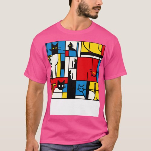 The Mondrian Cats by Tobe Fonseca T_Shirt