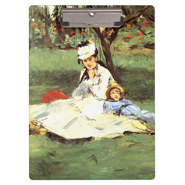  The Monet family in their garden Edouard Manet    Clipboard (Front)