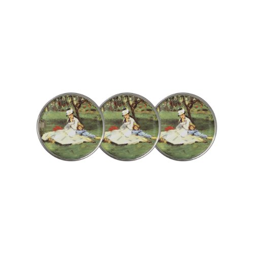  The Monet family in their garden Edouard Manet   Golf Ball Marker