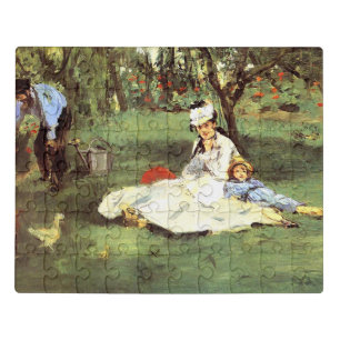  The Monet family in their garden Edouard Manet  Jigsaw Puzzle