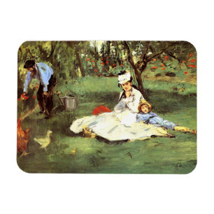 The Monet family in their garden Edouard Manet Magnet