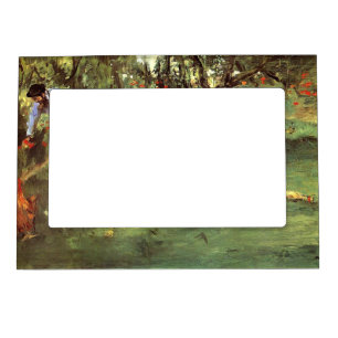The Monet family in their garden Edouard Manet Magnetic Frame