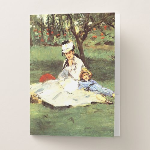  The Monet family in their garden Edouard Manet    Pocket Folder