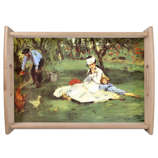 The Monet family in their garden Edouard Manet    Serving Tray (Front)