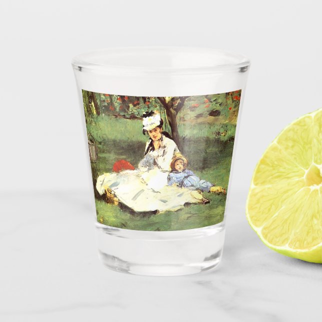  The Monet family in their garden Edouard Manet   Shot Glass (Front)