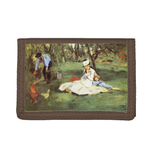 The Monet family in their garden Edouard Manet Tri-fold Wallet