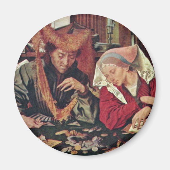 The Money Changer And His Wife By Reymerswaele Mar Magnet (Front)