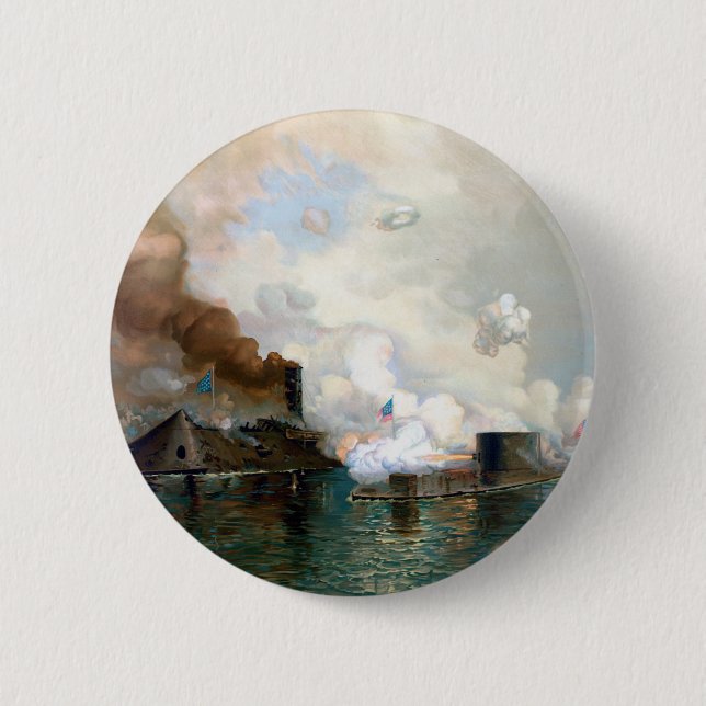 The Monitor and Merrimack 1862 Button (Front)