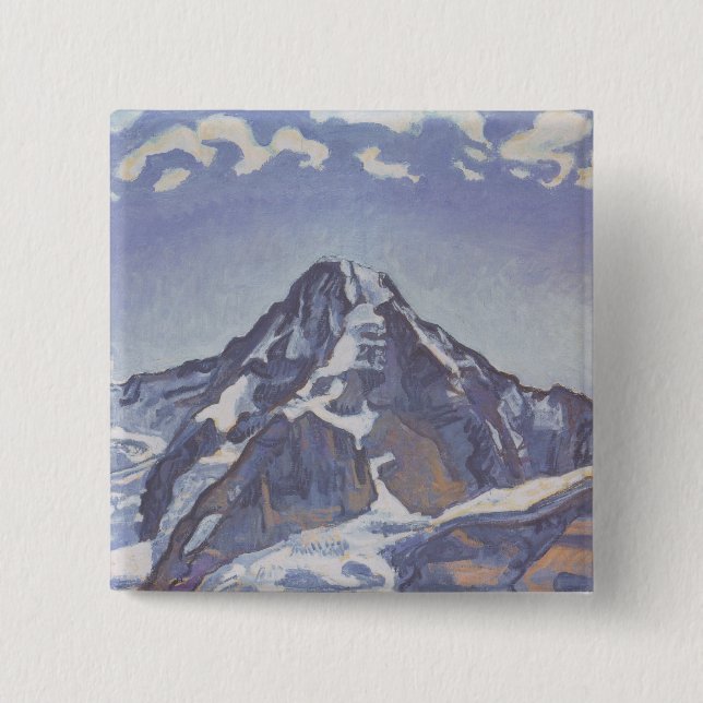 The Monk Mountain With Clouds (Ferdinand Hodler) Button (Front)