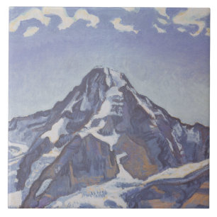 The Monk Mountain With Clouds (Ferdinand Hodler) Ceramic Tile