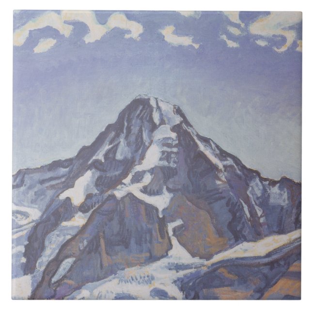 The Monk Mountain With Clouds (Ferdinand Hodler) Ceramic Tile (Front)