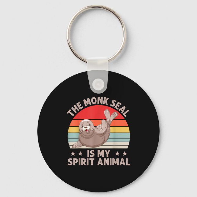 The Monk Seal Is My Srit Animal Caribbean Monk Sea Keychain (Front)