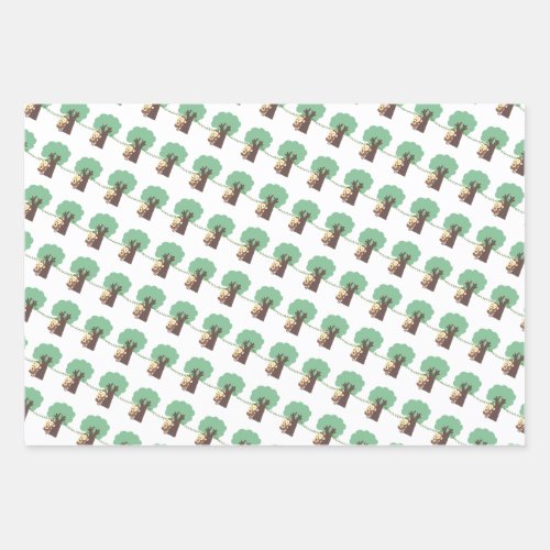 The Monkey Eats Banana Wrapping Paper Flat Sheet