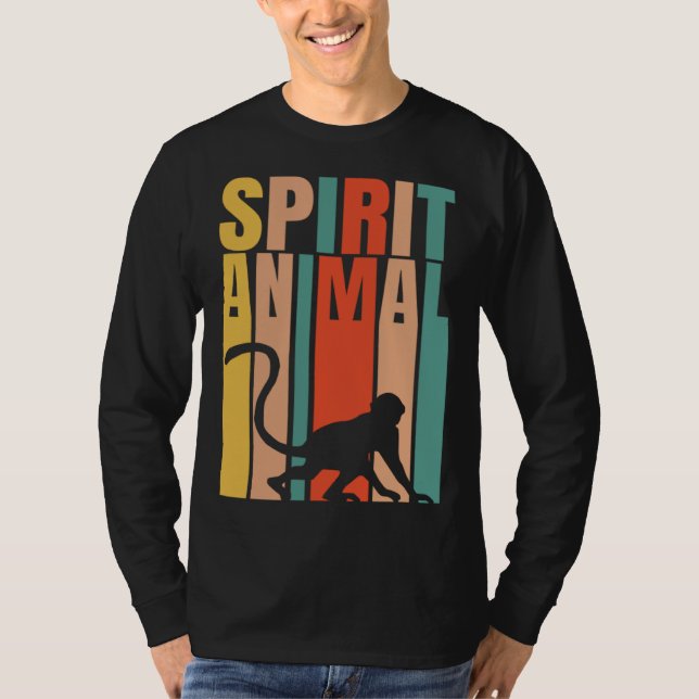 The Monkey Is My Spirit Animal  Retro T-Shirt (Front)