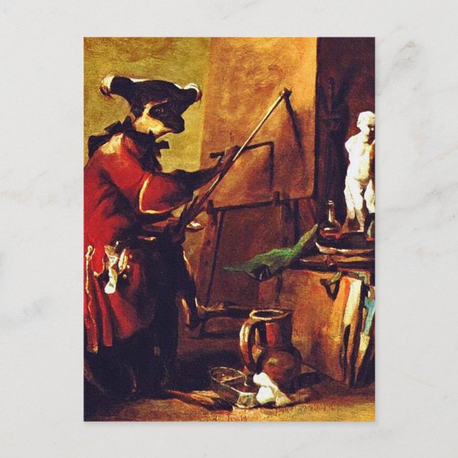 The Monkey Painter Postcard (Front)