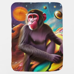 The Monkey (Three) Baby Blanket