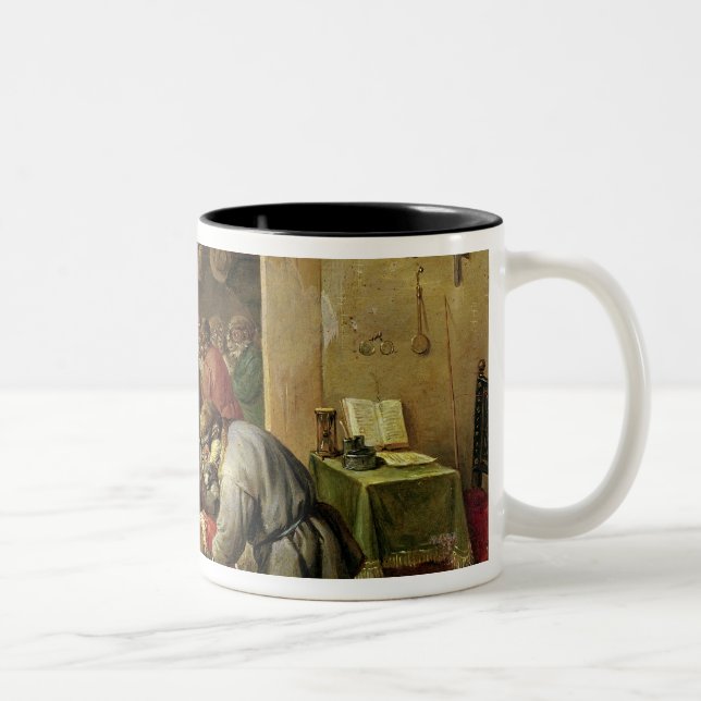 The Monkeys at School Two-Tone Coffee Mug (Right)