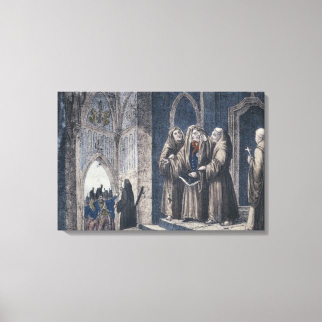 The Monks covering King with drape Camenz Convent Canvas Print (Front)