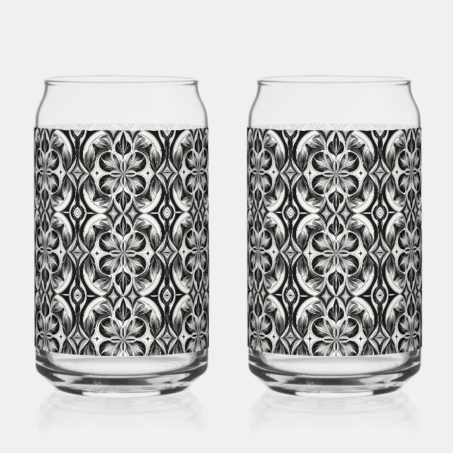 The Monochrome Bloom Can Glass (Back)