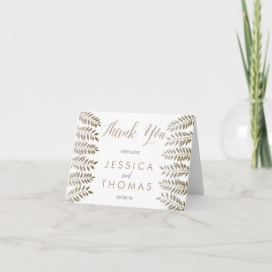 The Monochrome Fern Woodland Wedding Collection Letterpress Thank You Card