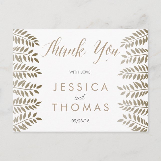 The Monochrome Fern Woodland Wedding Collection Postcard (Front)