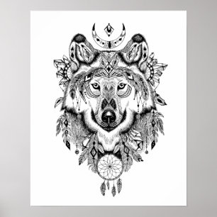 The Monochrome Wolf Poster