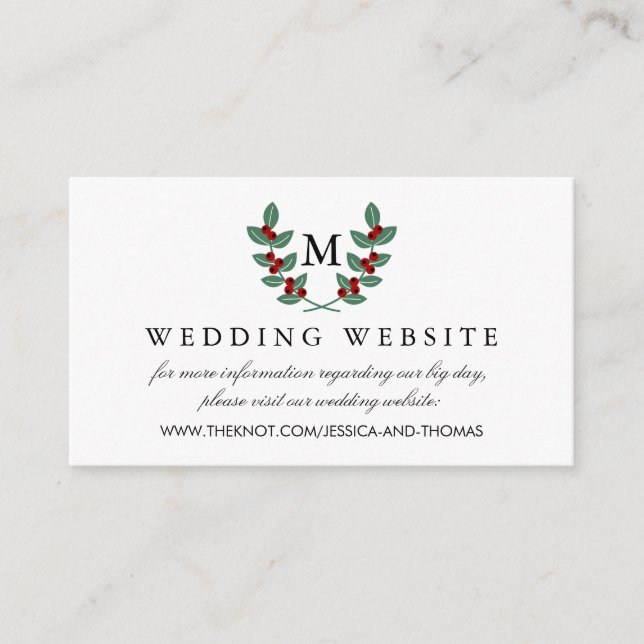 The Monogram Berry Bush Wedding Collection Enclosure Card (Front)
