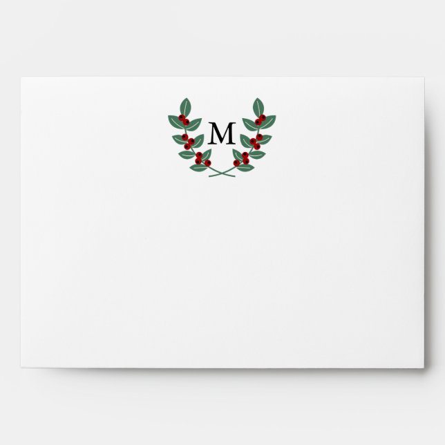 The Monogram Berry Bush Wedding Collection Envelope (Front)
