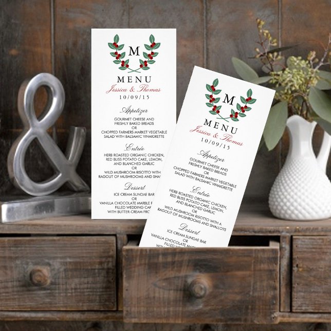 The Monogram Berry Bush Wedding Collection - Menu (Creator Uploaded)