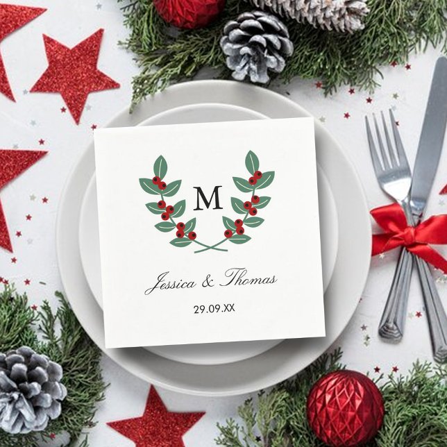 The Monogram Berry Bush Wedding Collection Napkins (Creator Uploaded)