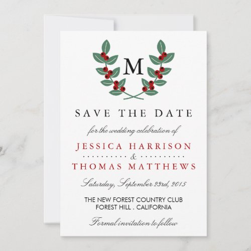 The Monogram Berry Bush Wedding Collection Save The Date