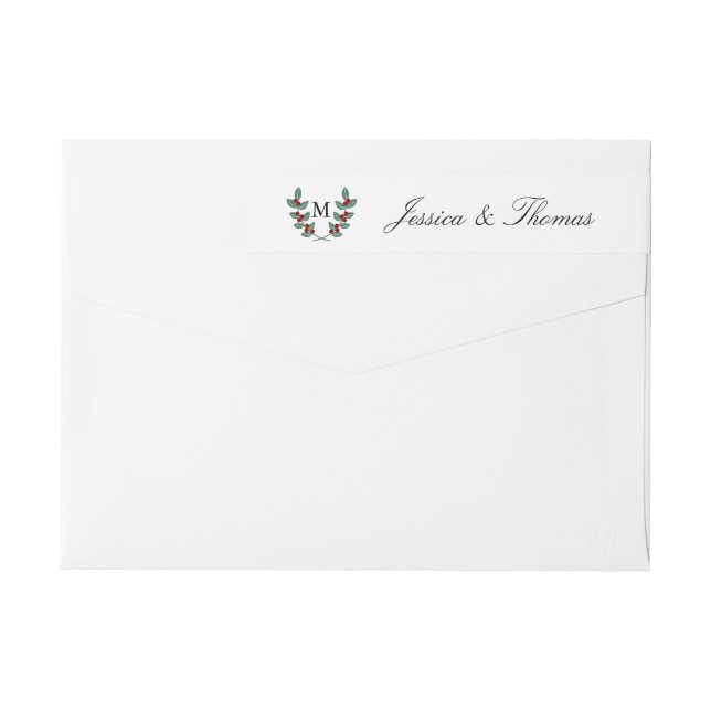The Monogram Berry Bush Wedding Collection Wrap Around Label (Back)
