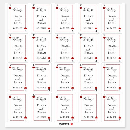 The Monogram Playing Card Wedding Collection Favor Sticker