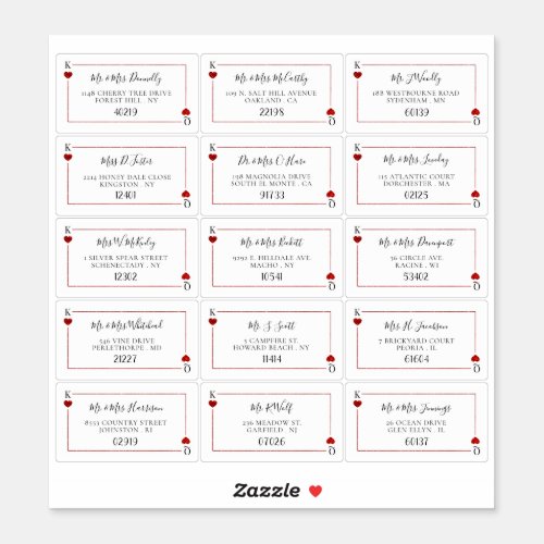 The Monogram Playing Card Wedding Collection Label