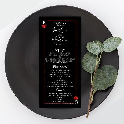 The Monogram Playing Card Wedding Collection Menu