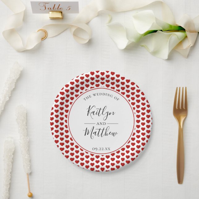 The Monogram Playing Card Wedding Collection Paper Plates (Wedding)