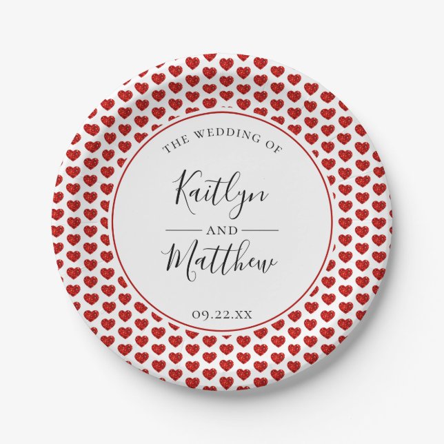 The Monogram Playing Card Wedding Collection Paper Plates (Front)