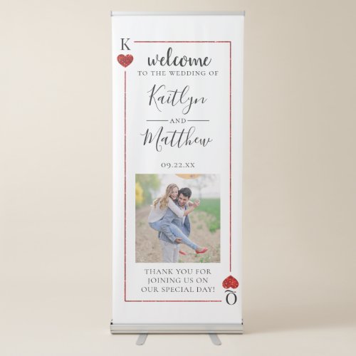 The Monogram Playing Card Wedding Collection Retractable Banner